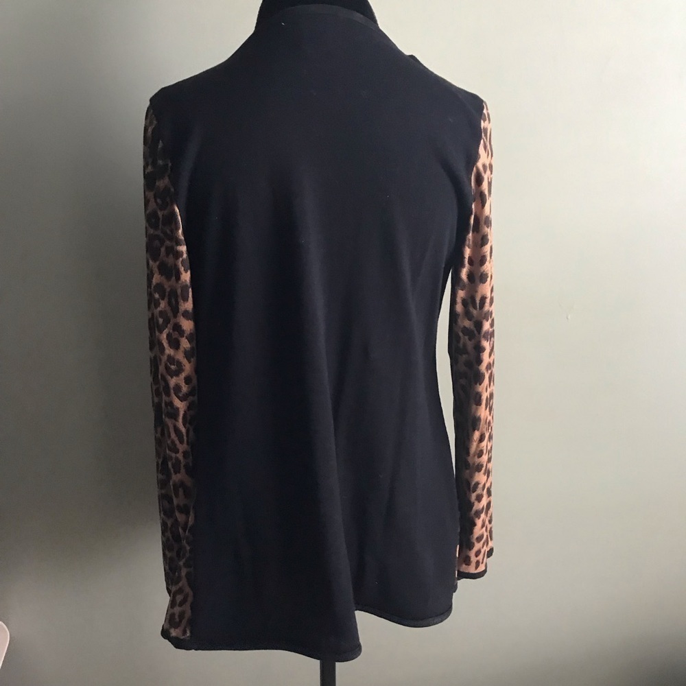 Outlander Open Drape Front Cheetah Print Cardigan… - image 4